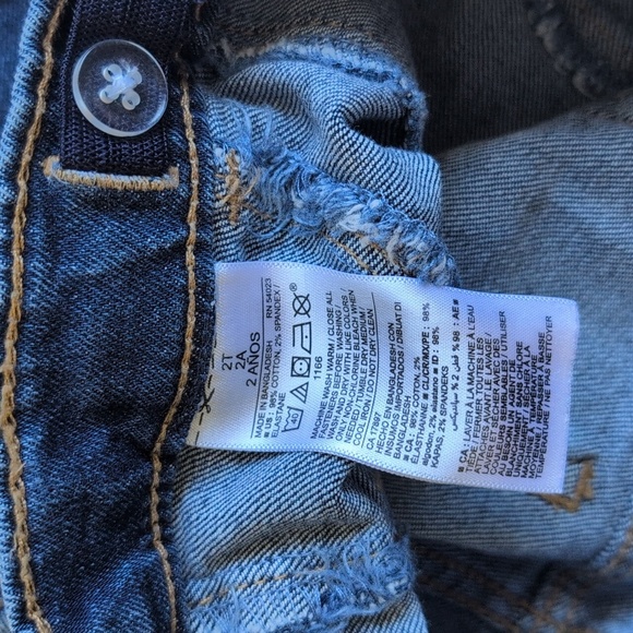 old navy 2-pack adjustable waist skinny denim jeans bundle 2T toddler girls - Picture 4 of 13